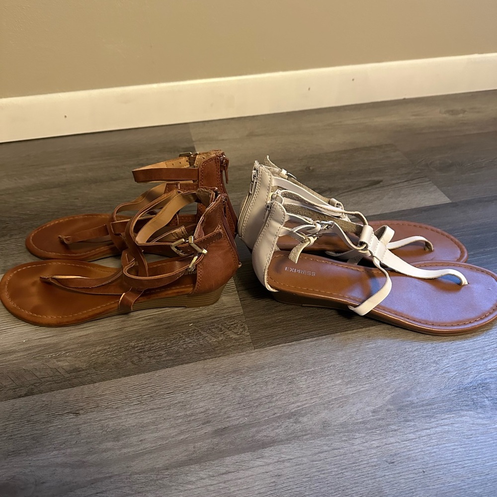 Express Brown and White Sandals - Picture 12 of 12